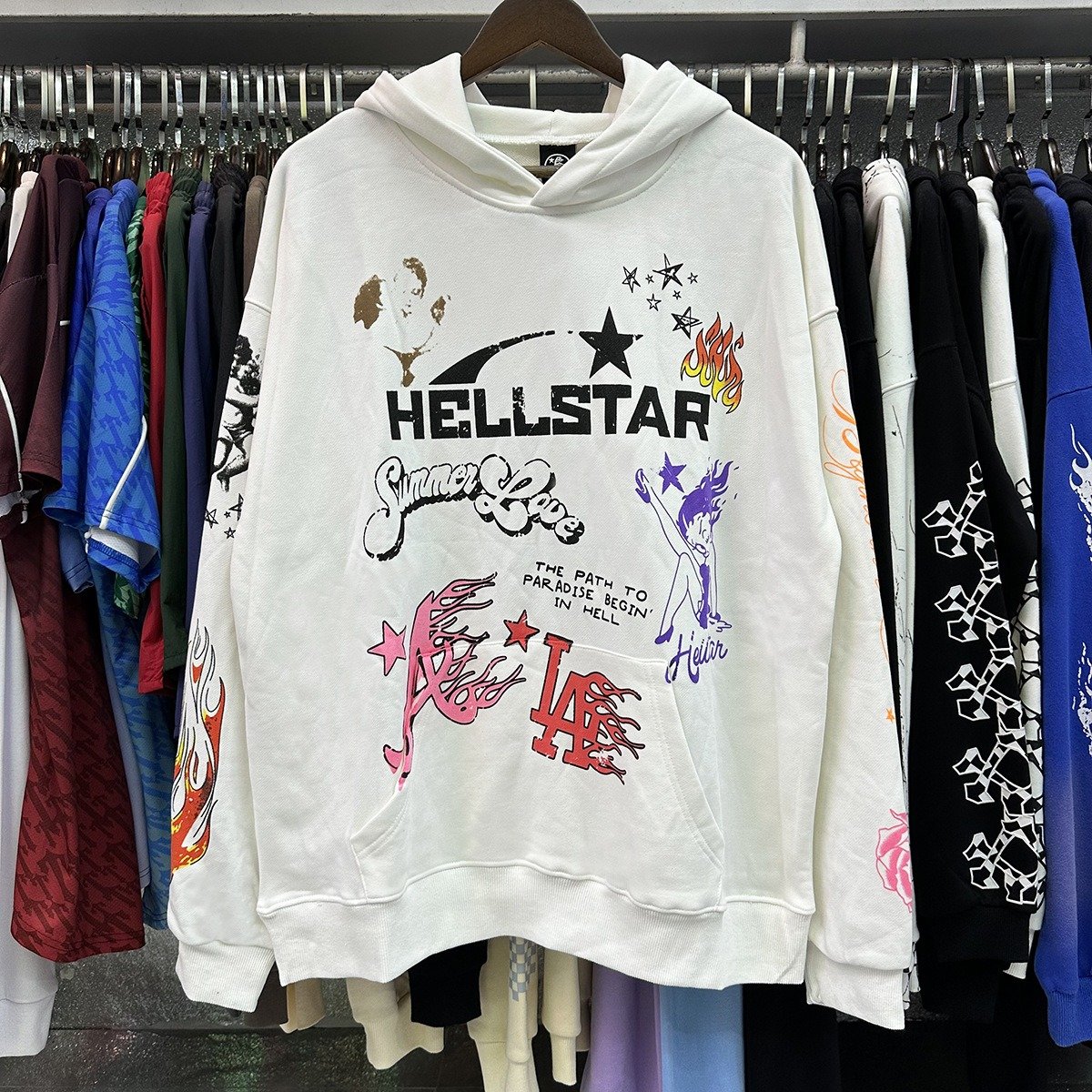 hls-hod-2209-wht.jpg Hellstar Hoodie 2209 - Image 1