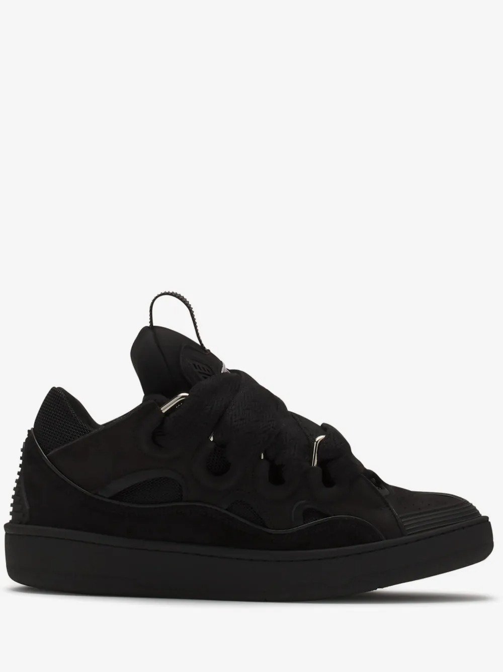 Lanvin Zigzag Lace-Up Sneakers – Black Black side
