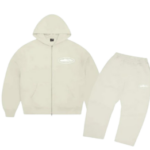 Corteiz Island Puff Print Zip Hoodie & Joggers Set - Cream